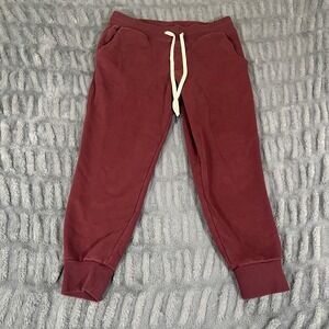 True Classic Mens Jogger Sweatpants Burgundy Maroon Size M Drawstring Fleece